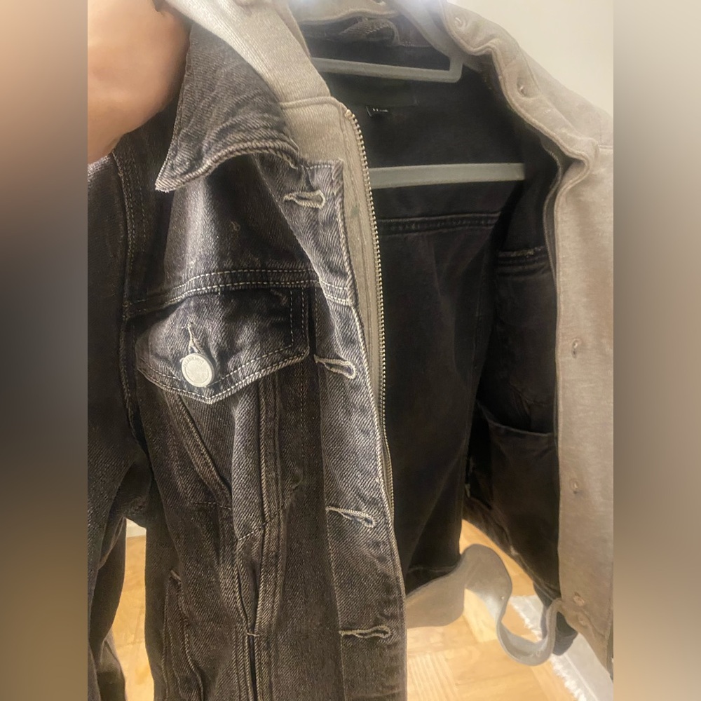 Blank NYC denim jacket with built in sweatshirt
